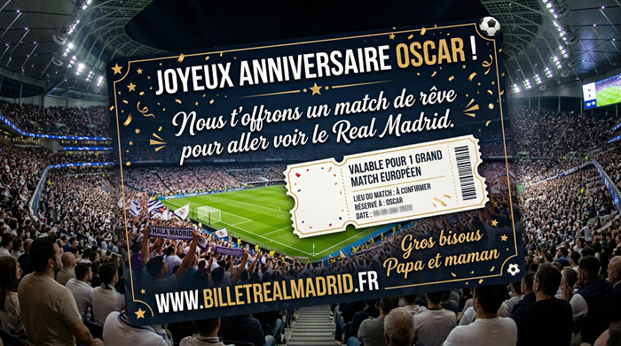 Offrir un match du real madrid